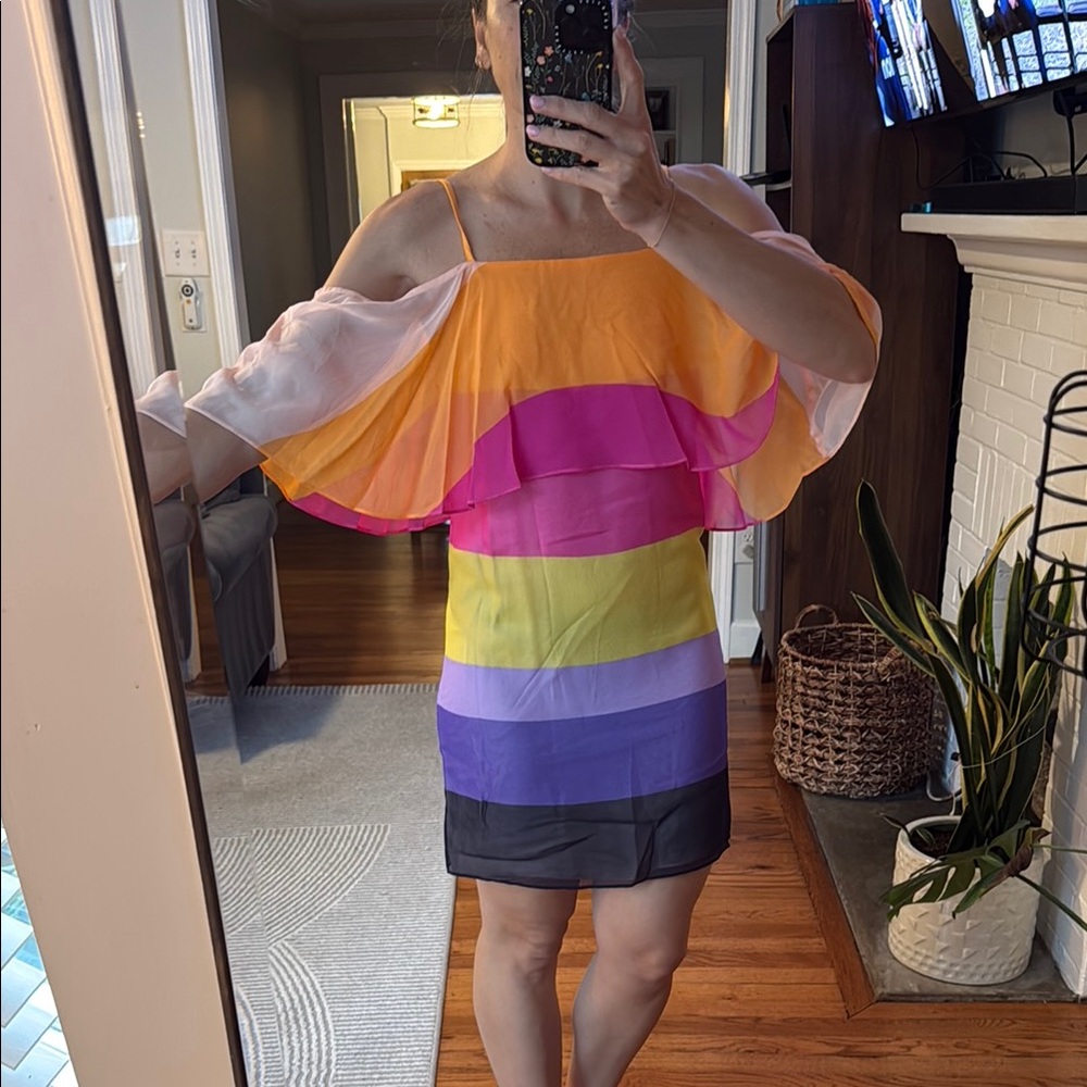 Trina Turk Colorful Off-Shoulder Dress